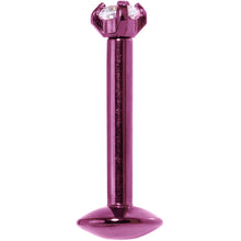 Load image into Gallery viewer, 16G 5/16 Purple Titanium Internally Threaded Gem Labret Monroe
