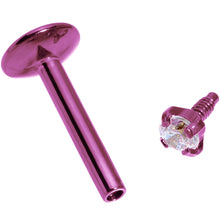 Load image into Gallery viewer, 16G 5/16 Purple Titanium Internally Threaded Gem Labret Monroe

