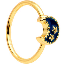 Load image into Gallery viewer, 20G 5/16 Gold Tone Anodized Starry Moon Seamless Circular Ring

