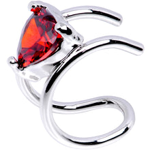 Load image into Gallery viewer, Red Gem Royal Heart Ear Cuff
