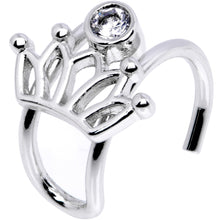 Load image into Gallery viewer, Clear Gem Crown of the Queen Ear Cuff
