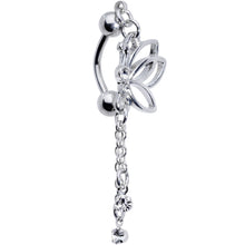 Load image into Gallery viewer, Clear Gem Delightful Dragonfly Dangle Top Mount Belly Ring
