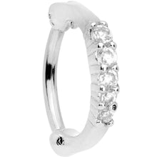 Load image into Gallery viewer, 16G 5/16 Clear Gem Curved Hinged Cartilage Clicker

