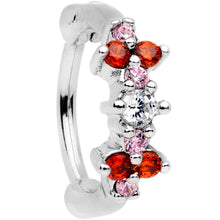 Load image into Gallery viewer, 16G 5/16 Red Gem Cluster Hinged Cartilage Clicker
