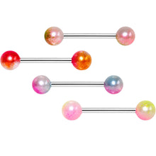 Load image into Gallery viewer, Multi Color Fun Fade Barbell Tongue Ring Set of 4
