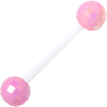 Load image into Gallery viewer, Green Purple Disco Ball Bioplast Barbell Tongue Ring Set of 4
