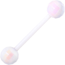 Load image into Gallery viewer, Pink Red Disco Ball Bioplast Barbell Tongue Ring Set of 4
