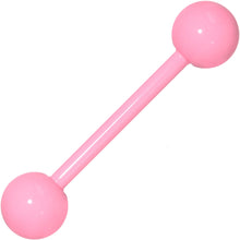 Load image into Gallery viewer, 14G 5/8 Pink Acrylic Over Steel Tongue Ring
