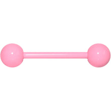 Load image into Gallery viewer, 14G 5/8 Pink Acrylic Over Steel Tongue Ring
