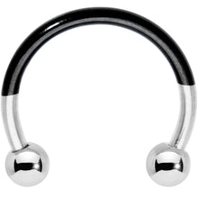 Load image into Gallery viewer, 16G 3/8 Steel Black Two Tone Horseshoe Circular Barbell
