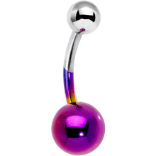 Load image into Gallery viewer, Purple and Steel Tone Two Tone Belly Ring
