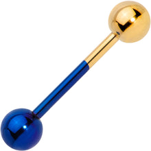 Load image into Gallery viewer, Gold Tone and Blue Two Tone Tongue Ring
