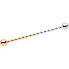 Load image into Gallery viewer, 14G Rose Gold Tone and Steel Two Tone Industrial Barbell 38mm
