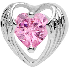 Load image into Gallery viewer, Pink CZ Gem Hugged Heart Cartilage Tragus Earring
