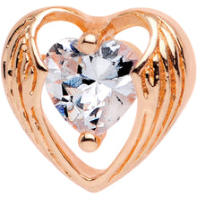 Load image into Gallery viewer, Clear CZ Gem Rose Gold Plated Hugged Heart Cartilage Tragus Earring
