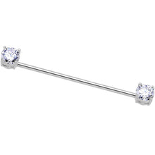 Load image into Gallery viewer, 14G Clear CZ Gem End to End Industrial Barbell 38mm
