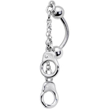 Load image into Gallery viewer, Chained Handcuffs Reversible Dangle Belly Ring
