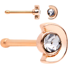 Load image into Gallery viewer, White Faux Opal Rose Gold PVD Out of This World Nose Bone 6 Pack Set
