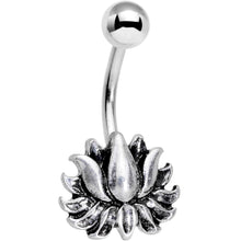 Load image into Gallery viewer, Aqua Gem Spiritual Zen Lotus Flower Belly Ring Set of 4
