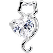 Load image into Gallery viewer, 16G 1/4 Clear Gem Heart Kitty Cat Tragus Cartilage Earring
