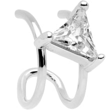 Load image into Gallery viewer, Clear CZ Gem Triangle Bling Non Pierced Ear Cuff
