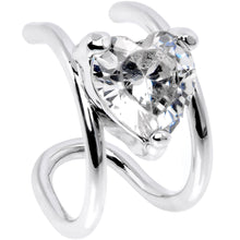 Load image into Gallery viewer, Clear CZ Gem Royal Heart Bling Non Pierced Ear Cuff
