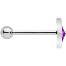 Load image into Gallery viewer, Purple Gem Rhombus Barbell Tongue Ring
