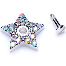 Load image into Gallery viewer, 14G Aurora Gem 10mm Five Point Star Dermal Top
