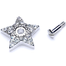 Load image into Gallery viewer, 14G Clear Gem 10mm Five Point Star Dermal Top
