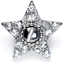 Load image into Gallery viewer, 14G Clear Gem 10mm Five Point Star Dermal Top
