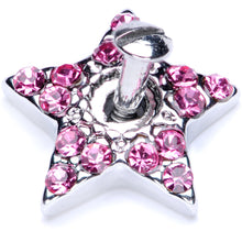 Load image into Gallery viewer, 14G Pink Gem 10mm Five Point Star Dermal Top
