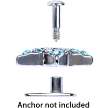 Load image into Gallery viewer, 14G Aqua Gem 10mm Five Point Star Dermal Top
