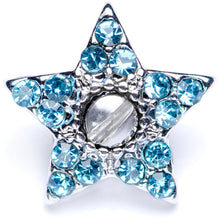 Load image into Gallery viewer, 14G Aqua Gem 10mm Five Point Star Dermal Top
