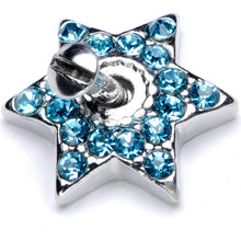 Load image into Gallery viewer, 14G Aqua Gem 10mm Six Point Star Dermal Top
