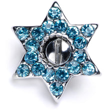Load image into Gallery viewer, 14G Aqua Gem 10mm Six Point Star Dermal Top
