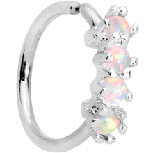 Load image into Gallery viewer, 5/16 White Synthetic Opal Royal Crown Tragus Cartilage Earring
