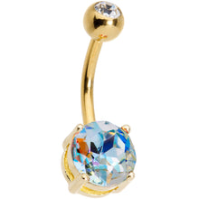 Load image into Gallery viewer, Blue Purple Pink Yellow Gem Gold Plated Belly Ring Set of 5

