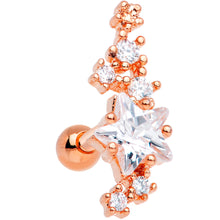Load image into Gallery viewer, Clear CZ Rose Gold Tone Plated Shooting Star Cartilage Tragus Earring
