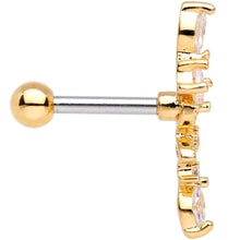 Load image into Gallery viewer, Clear CZ Gem Gold Tone Flower Cascade Cartilage Tragus Earring
