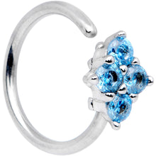 Load image into Gallery viewer, 20G 5/16 Blue CZ Gem Cluster Seamless Circular Ring
