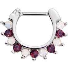 Load image into Gallery viewer, 16G 5/16 Deep Red White Cadence Septum Clicker
