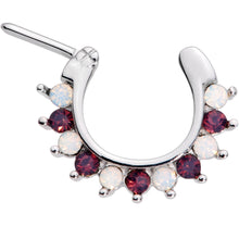 Load image into Gallery viewer, 16G 5/16 Deep Red White Cadence Septum Clicker

