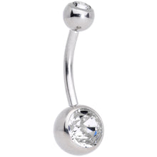 Load image into Gallery viewer, Clear Teal Gem Belly Ring Set of 2 Created with Crystals
