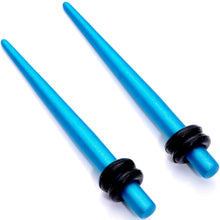 Load image into Gallery viewer, Aqua Matte Silicone Straight Taper Set 4mm to 12mm
