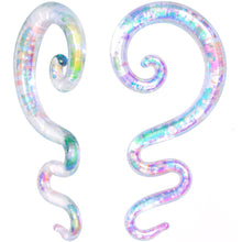 Load image into Gallery viewer, White Glass Shimmer Zig Zag Spiral Taper Set 5mm to 8mm
