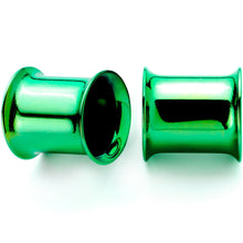 Load image into Gallery viewer, Green Anodized Steel Double Flare Tunnel Plug Set 4mm-16mm
