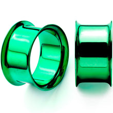 Load image into Gallery viewer, Green Anodized Steel Double Flare Tunnel Plug Set 4mm-16mm
