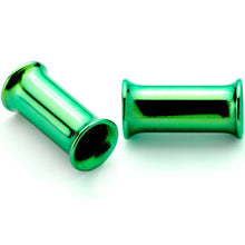 Load image into Gallery viewer, Green Anodized Steel Double Flare Tunnel Plug Set 4mm-16mm
