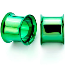 Load image into Gallery viewer, Green Anodized Steel Double Flare Tunnel Plug Set 4mm-16mm
