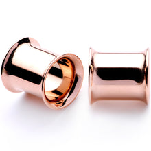 Load image into Gallery viewer, Rose Gold Tone Anodized Steel Double Flare Tunnel Plug Set 4mm to 16mm
